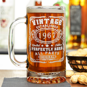 55th Birthday 16oz Glass Mug