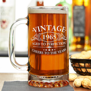 57th Birthday Gift Vintage Aged To Perfection 1965 16oz Glass Mug