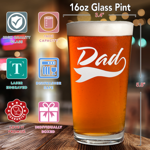 Dad Engraved Beer Pint Glass