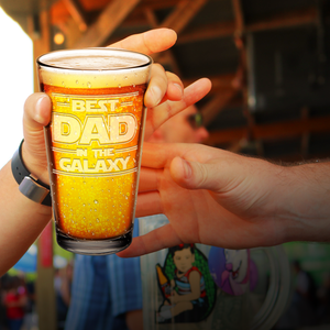 Best Dad In The Galaxy Engraved Beer Pint Glass