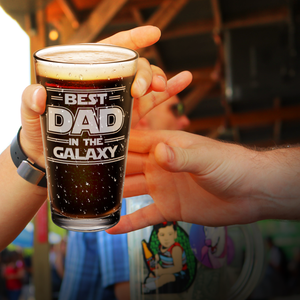 Best Dad In The Galaxy Engraved Beer Pint Glass