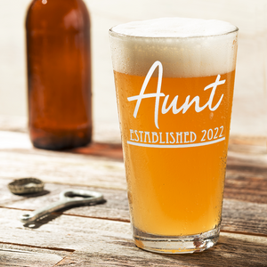 Aunt Established Beer Pint Glass