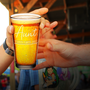 Aunt Established Beer Pint Glass