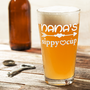 Nana's Sippy Cup Beer Pint Glass