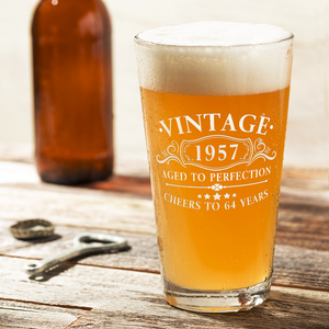 Vintage Aged To Perfection 1957 Glass Pint