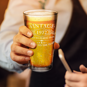 Vintage Aged To Perfection 1972 Glass Pint