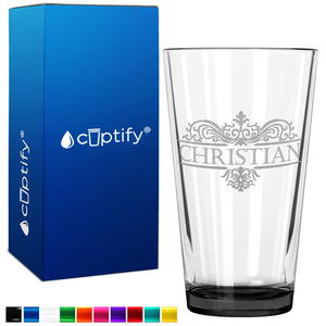 Personalized Vestige Blue Bottom Beer Pint Glass