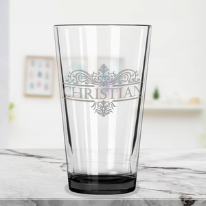 Personalized Vestige Blue Bottom Beer Pint Glass