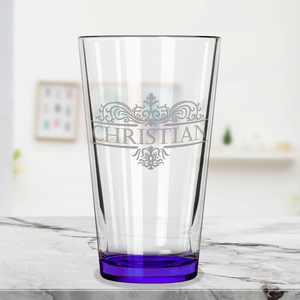 Personalized Vestige Purple Bottom Beer Pint Glass