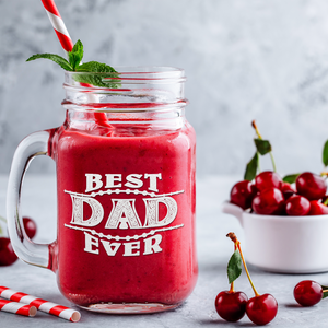 Best Dad Ever Etched on 16oz Mason Jar Glass