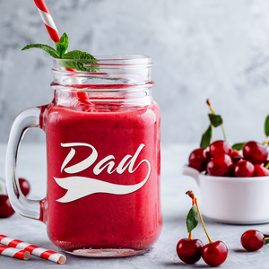 Dad Etched on 16oz Mason Jar Glass