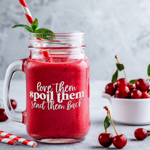 Love Them Spoil Them Etched on 16oz Mason Jar Glass