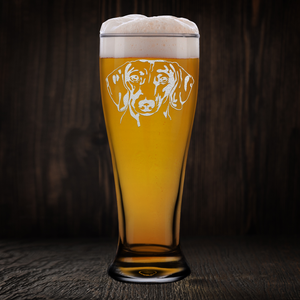 Dachshund Head Beer Pilsner Glass