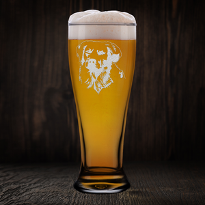 Golden Retriever Head Beer Pilsner Glass