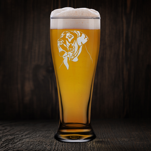 Great Dane Head Beer Pilsner Glass