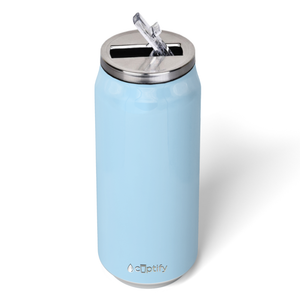 Pastel Blue Gloss 16oz Cola Can Bottle