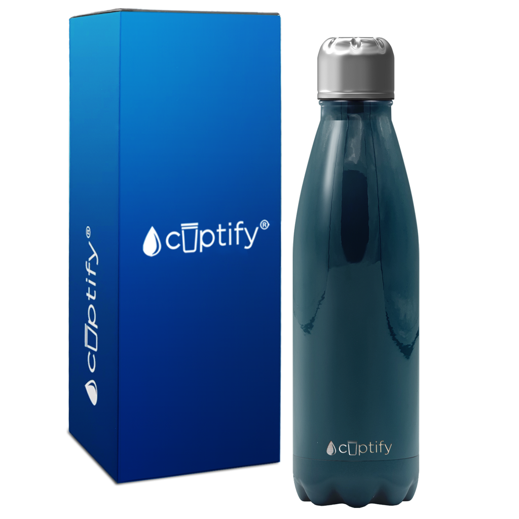 Navy Blue Gloss 40oz Wide Mouth Water Bottle - Cuptify