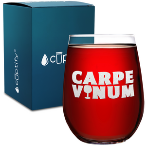 Carpe Vinum on 17oz Stemless Wine Glass