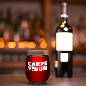 Carpe Vinum on 17oz Stemless Wine Glass