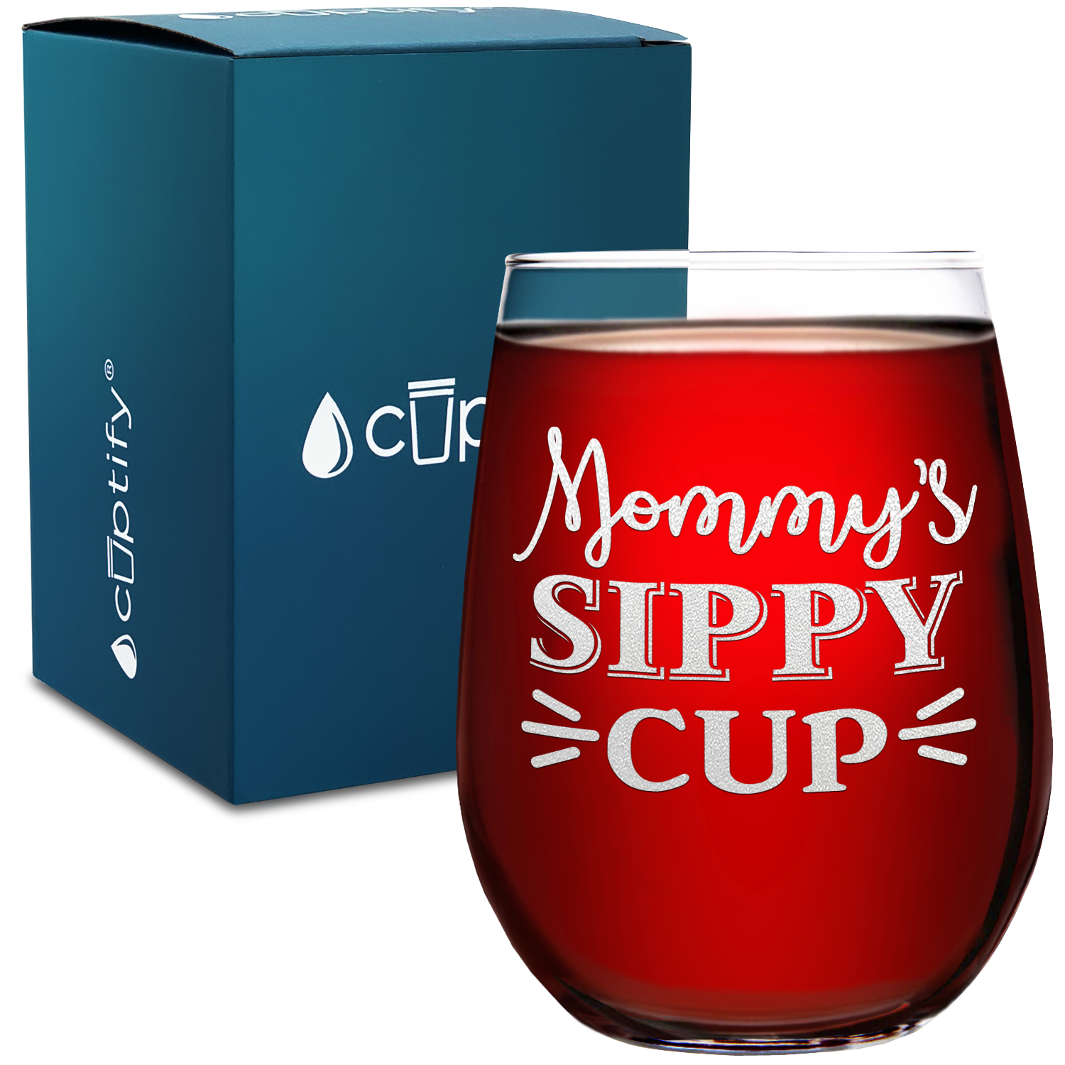 Mommy's Sippy Cup on 17oz Stemless Wine Glass