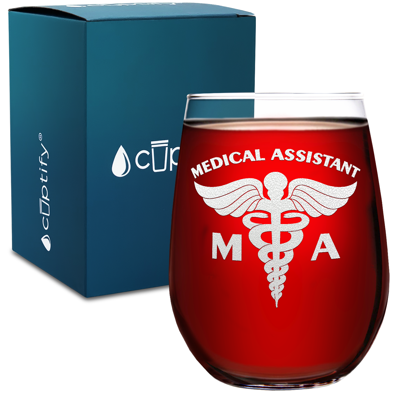 MA Medical Assistant 17oz Stemless Wine Glass