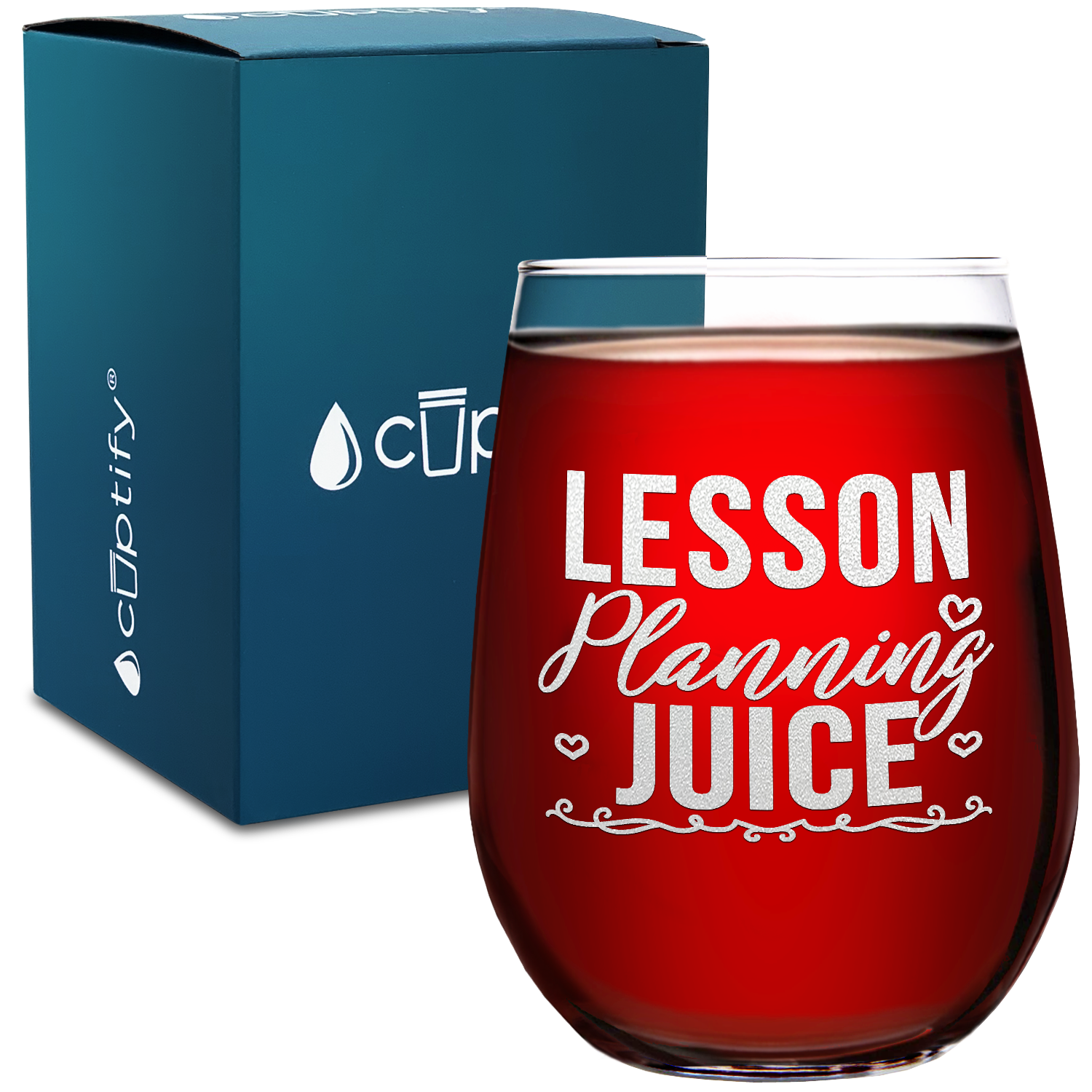 Because Virtual Teaching on 17oz Stemless Wine Glass