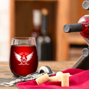 Personalized Eagle Etched 17oz Stemless Wine Glass