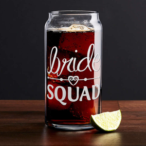  Bride Squad Heart Etched on Glass