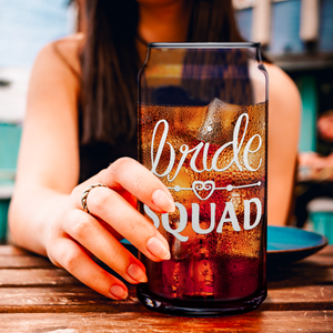  Bride Squad Heart Etched on Glass