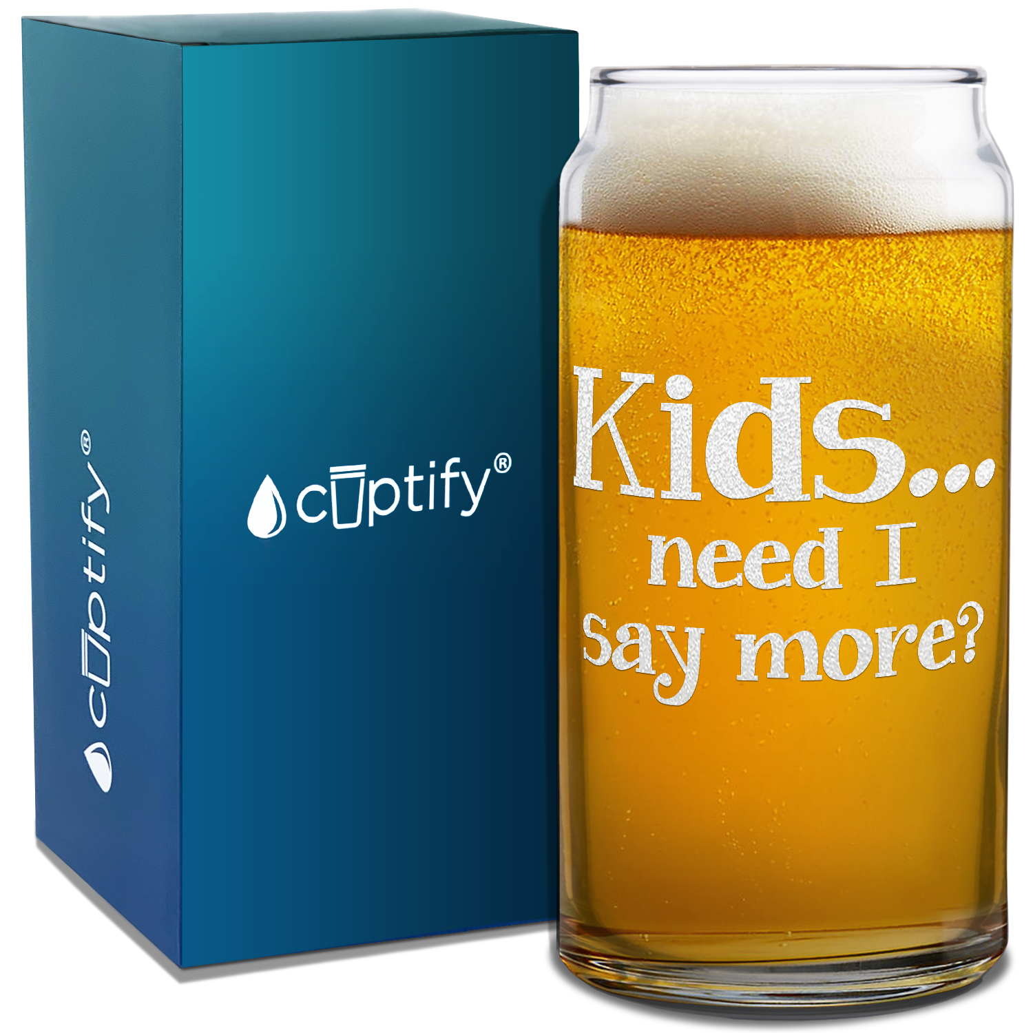  Kids... Need I Say More? Etched on Glass