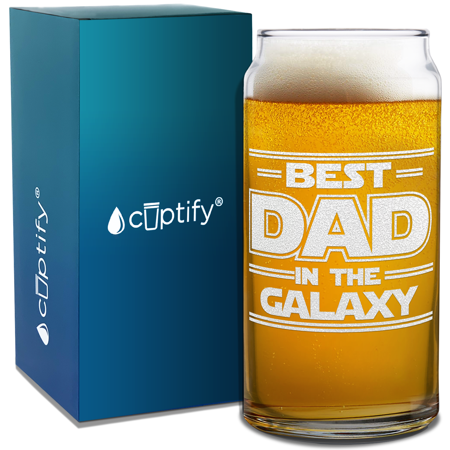  Best Dad In The Galaxy Etched on Glass