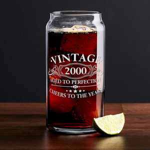 Vintage Cheers to 22 Years 2000 20 oz Glass Can