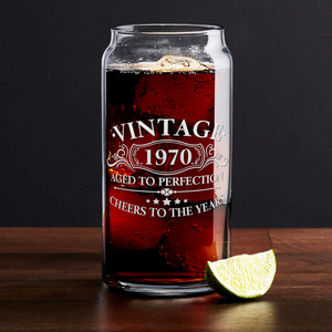 Vintage Cheers to 52 Years 1970 20 oz Glass Can