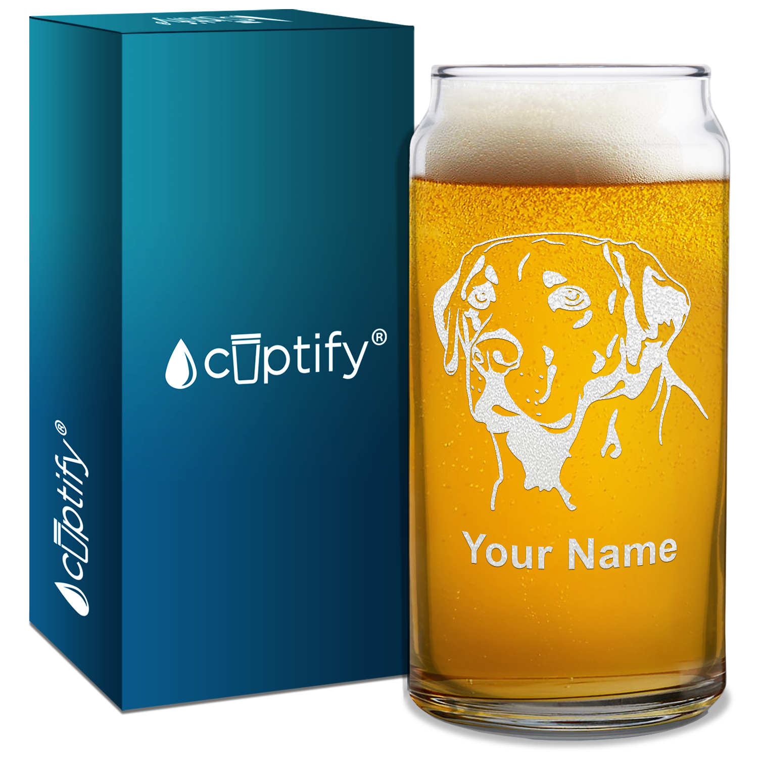 Personalized Labrador Head Glass