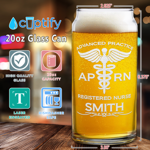 Personalized APRN Advanced Practice Registered Nurse Etched Glass