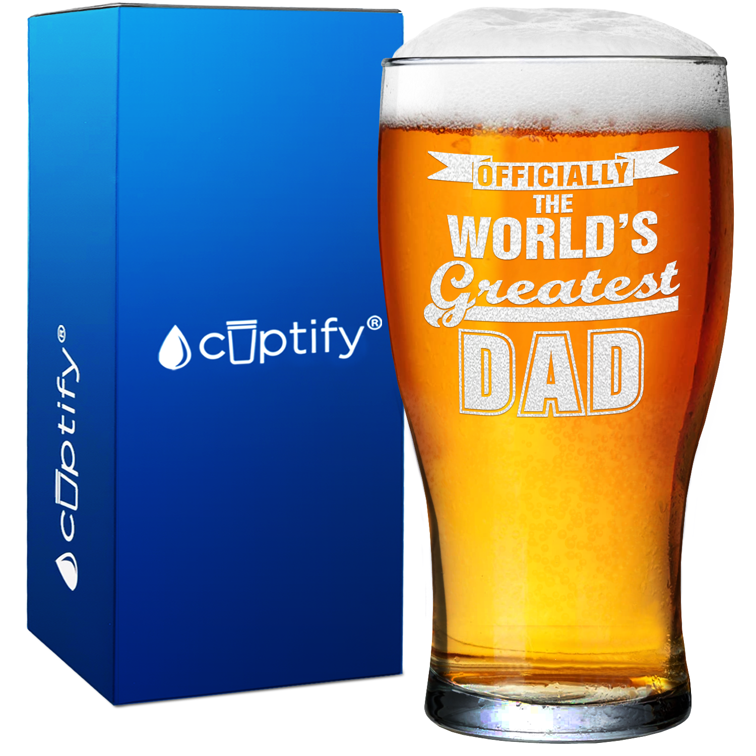 Officially World's Greatest Dad 20oz Pub Glass