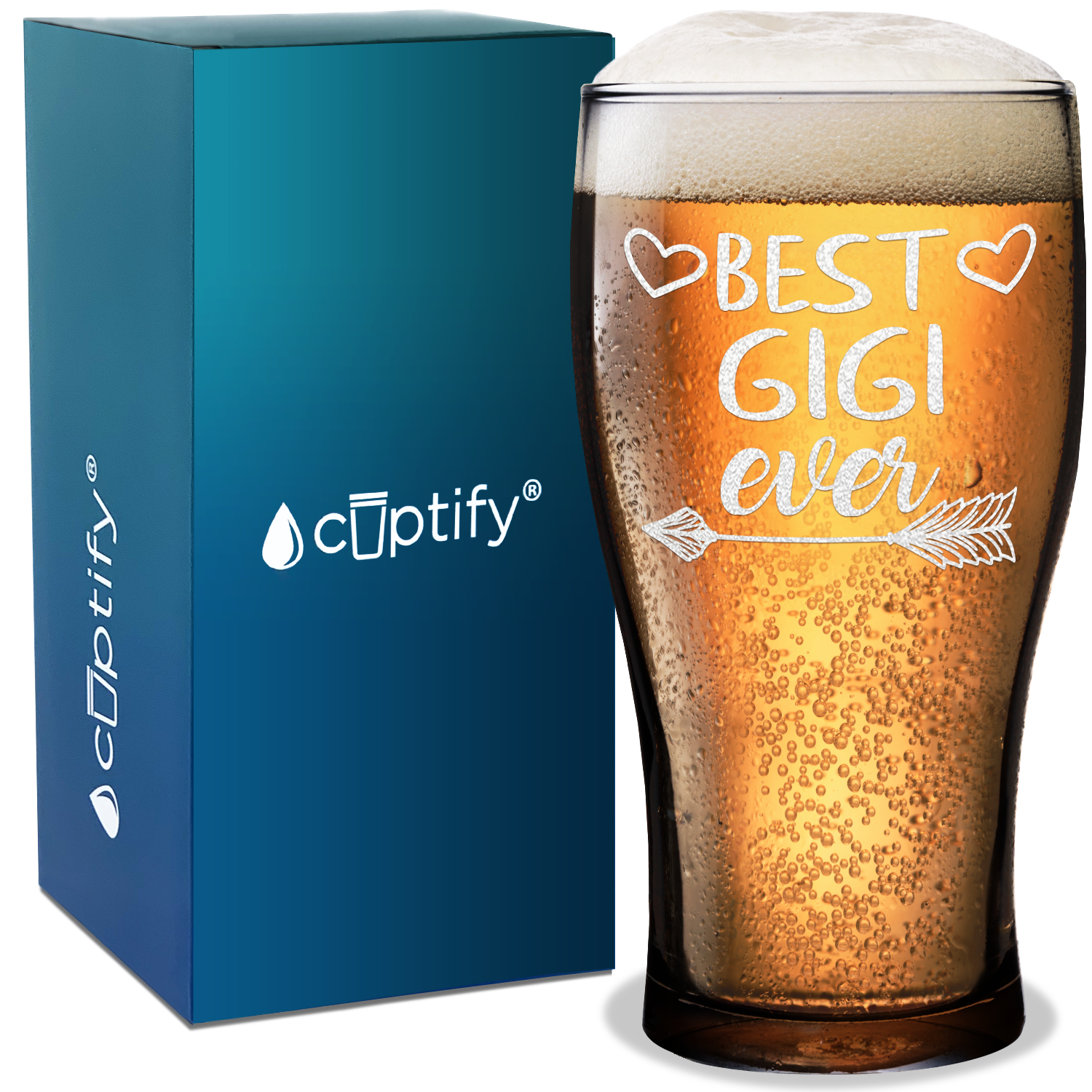 Best Gigi Ever Etched on 20 oz Pub Glass