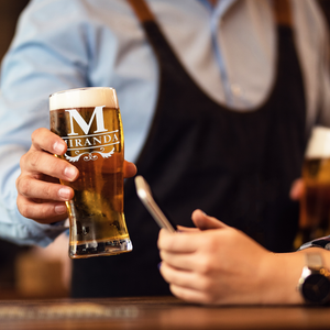 Personalized Initial Style 20oz Beer Pub Glass