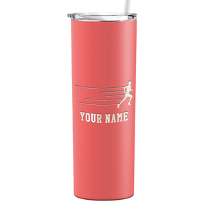 Running Man Cross Country Laser Engraved on Stainless Steel Cross Country Tumbler