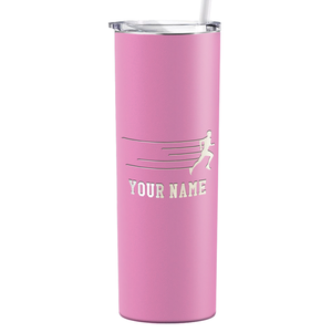 Running Man Cross Country Laser Engraved on Stainless Steel Cross Country Tumbler