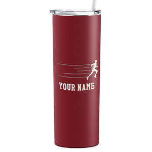 Running Man Cross Country Laser Engraved on Stainless Steel Cross Country Tumbler