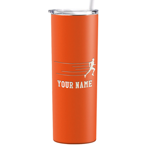 Running Man Cross Country Laser Engraved on Stainless Steel Cross Country Tumbler