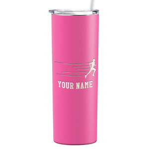 Running Man Cross Country Laser Engraved on Stainless Steel Cross Country Tumbler