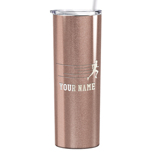 Running Man Cross Country Laser Engraved on Stainless Steel Cross Country Tumbler