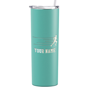 Running Man Cross Country Laser Engraved on Stainless Steel Cross Country Tumbler