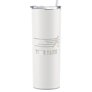 Running Man Cross Country Laser Engraved on Stainless Steel Cross Country Tumbler