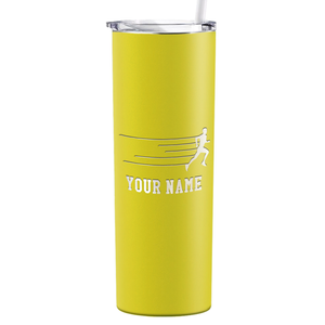 Running Man Cross Country Laser Engraved on Stainless Steel Cross Country Tumbler