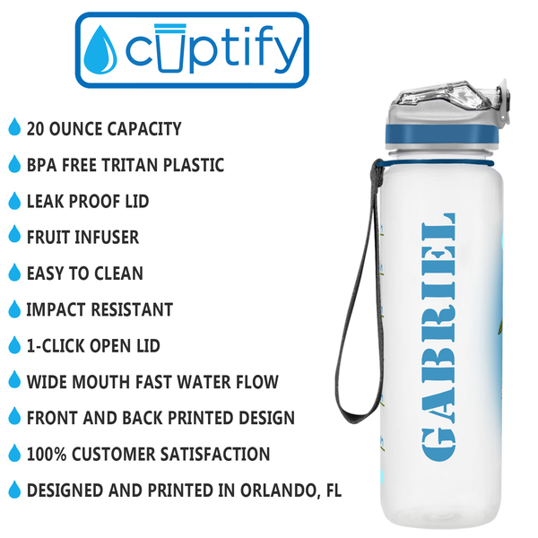 Baby Blue Glitter 12oz Wide Mouth Water Bottle - Cuptify