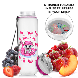 Personalized Unicorn Water Bottle With Spout and Straw. 