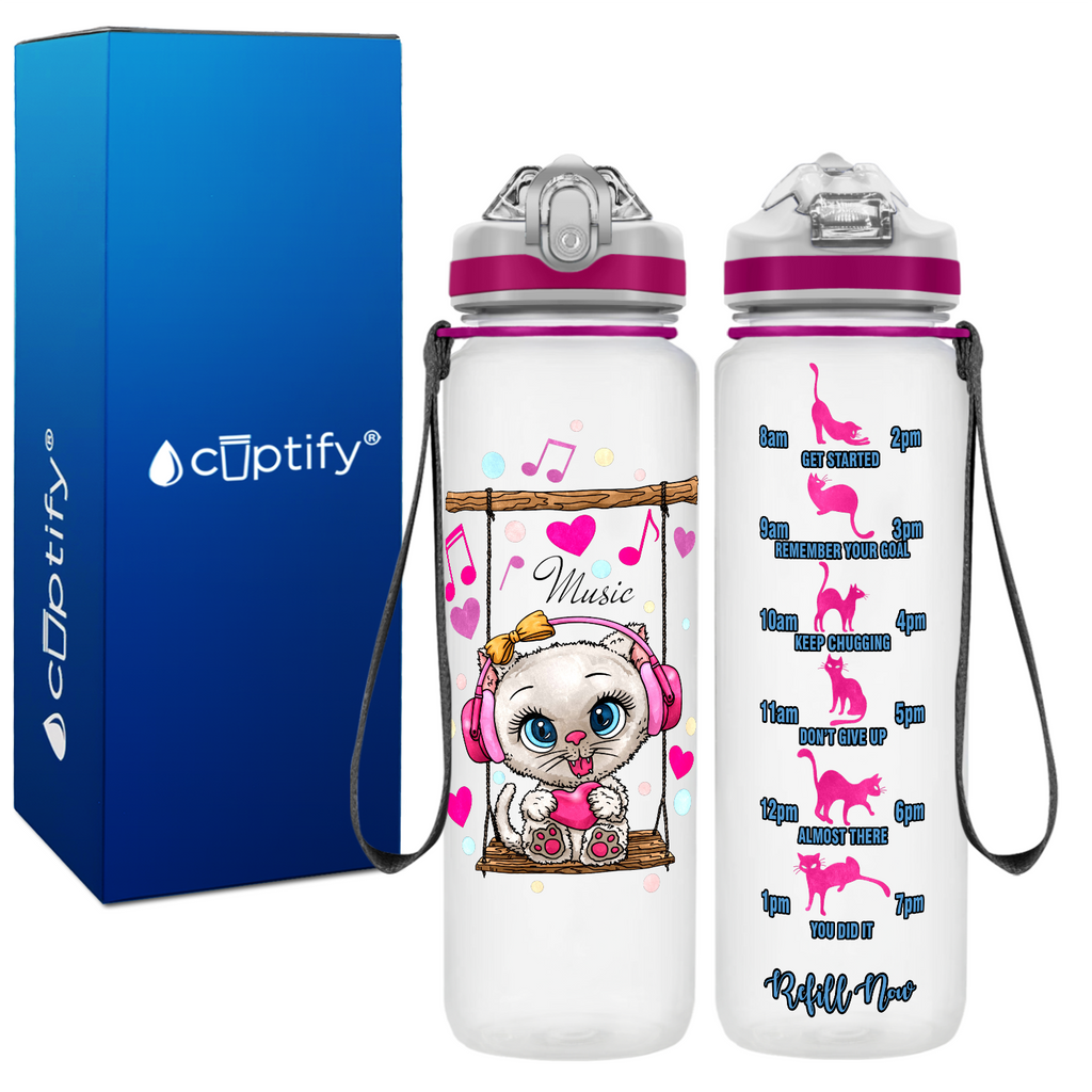 Kitten School Personalized With Name Kids Water Bottle Tumblers